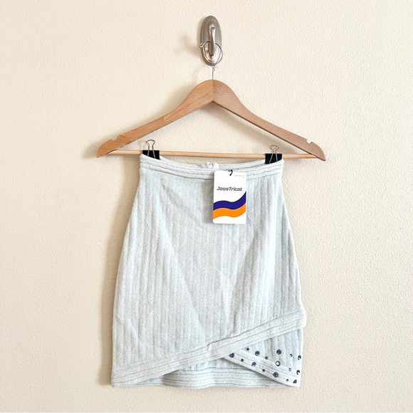 JOOSTRICOT Cheer Chenille Mini Skirt in Light Blue - Picture 7 of 13